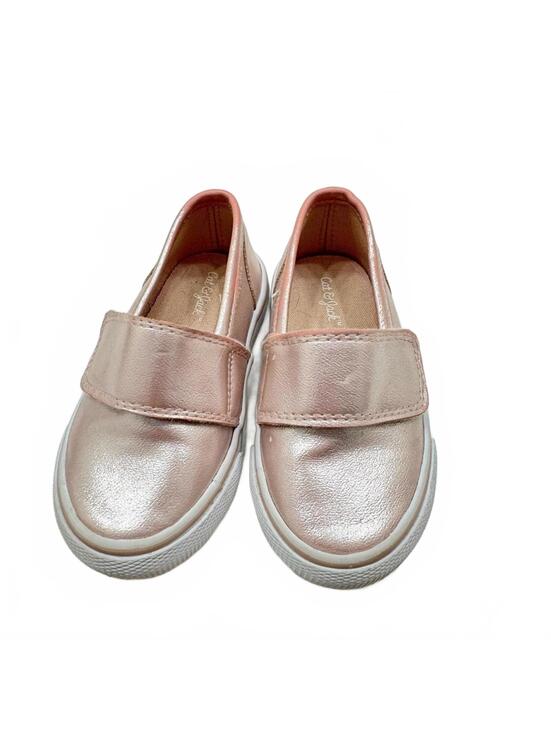 Cat & Jack Other - Cat & Jack Metallic Champagne Pink Velcro Slip-on Girls Shoes- Size 6